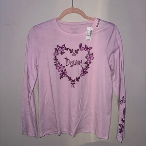 BNWT, the children’s place, girls long sleeve graphic top, size XXL 16
